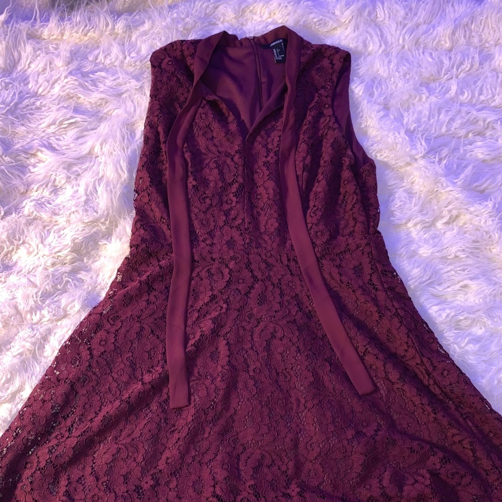 Maroon floral dress